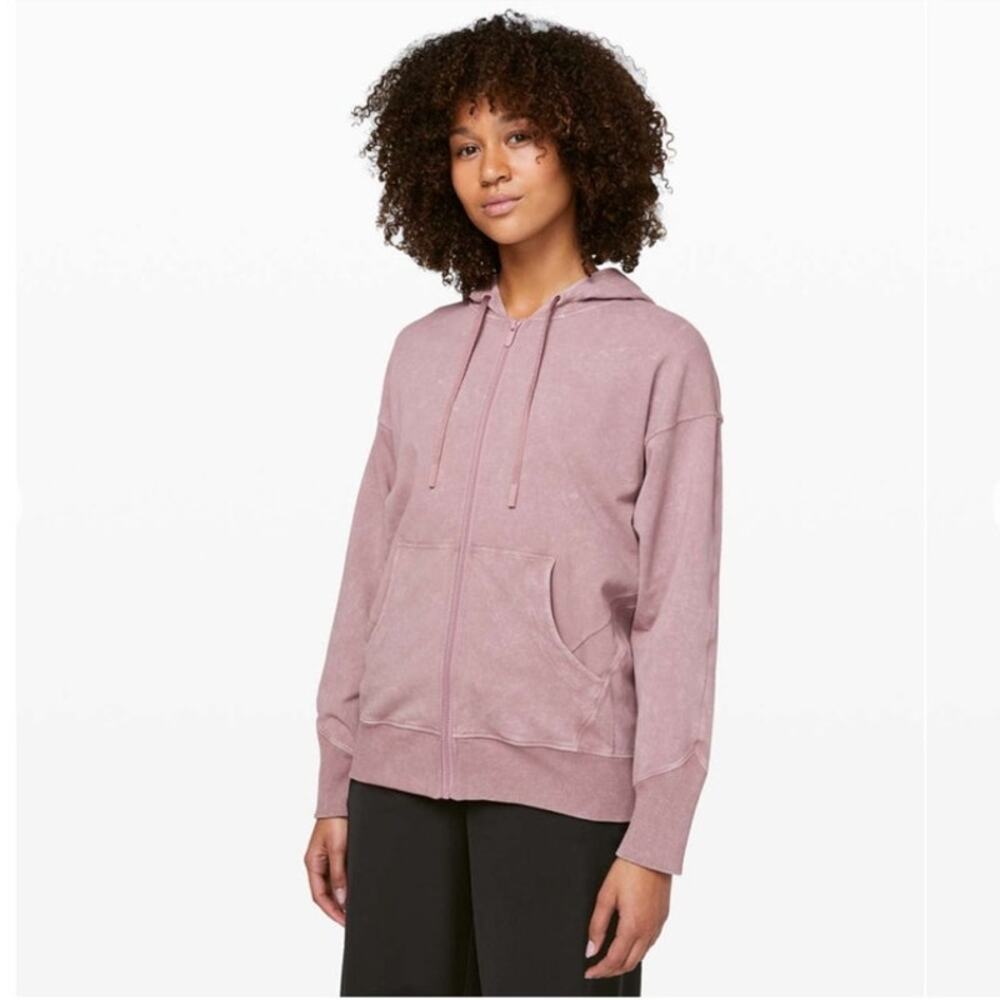 Lululemon Ready to Roll Hoodie Size 10 Washed Vintage Mauve Full Zip